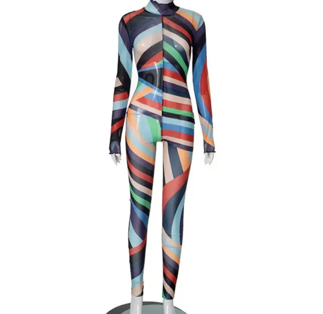 Multi Color Mesh One piece