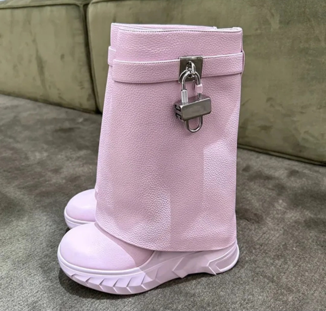 Pink Lock boots