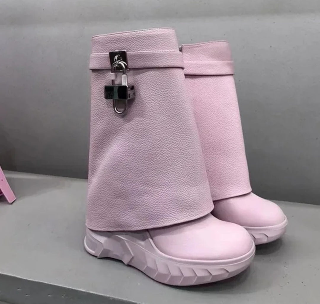 Pink Lock boots